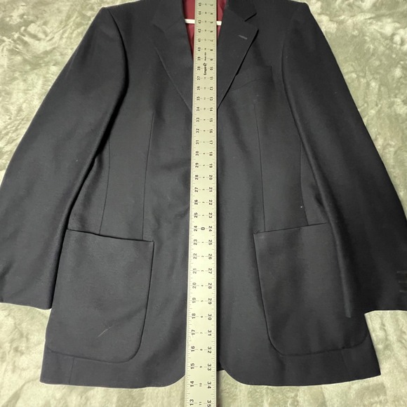 Magee 100% Pure New Wool Navy Blazer Jacket Men's 40 L Gold Button Lined - Picture 3 of 8